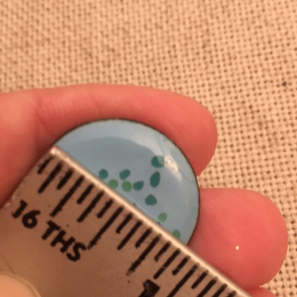 Vintage Blue Enamel Earrings - Picture 4 of 8